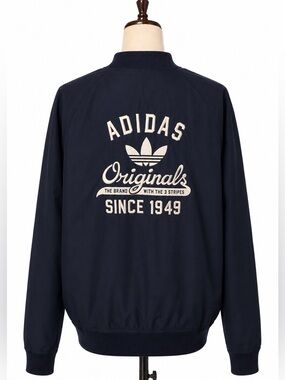 Adidas Originals Navy Bomber Jacket- fits like men's M, women's L